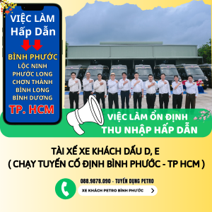 Tuyển dụng nhiều vị trí việc làm hấp dẫn tại Bình Phước, Bình Dương và Tp Hồ Chí Minh